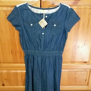 Crazy 8 dark denim dress NWT size 14